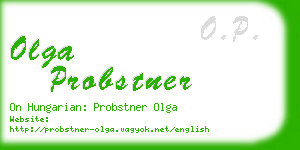 olga probstner business card